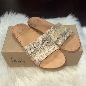 Beek leather snake print sandals